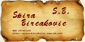 Spira Birčaković vizit kartica